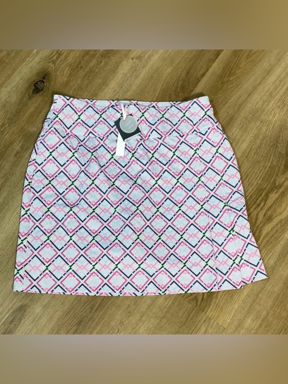 Fairway & Greene Pink and Green Diamond Skort size small Tennis Golf